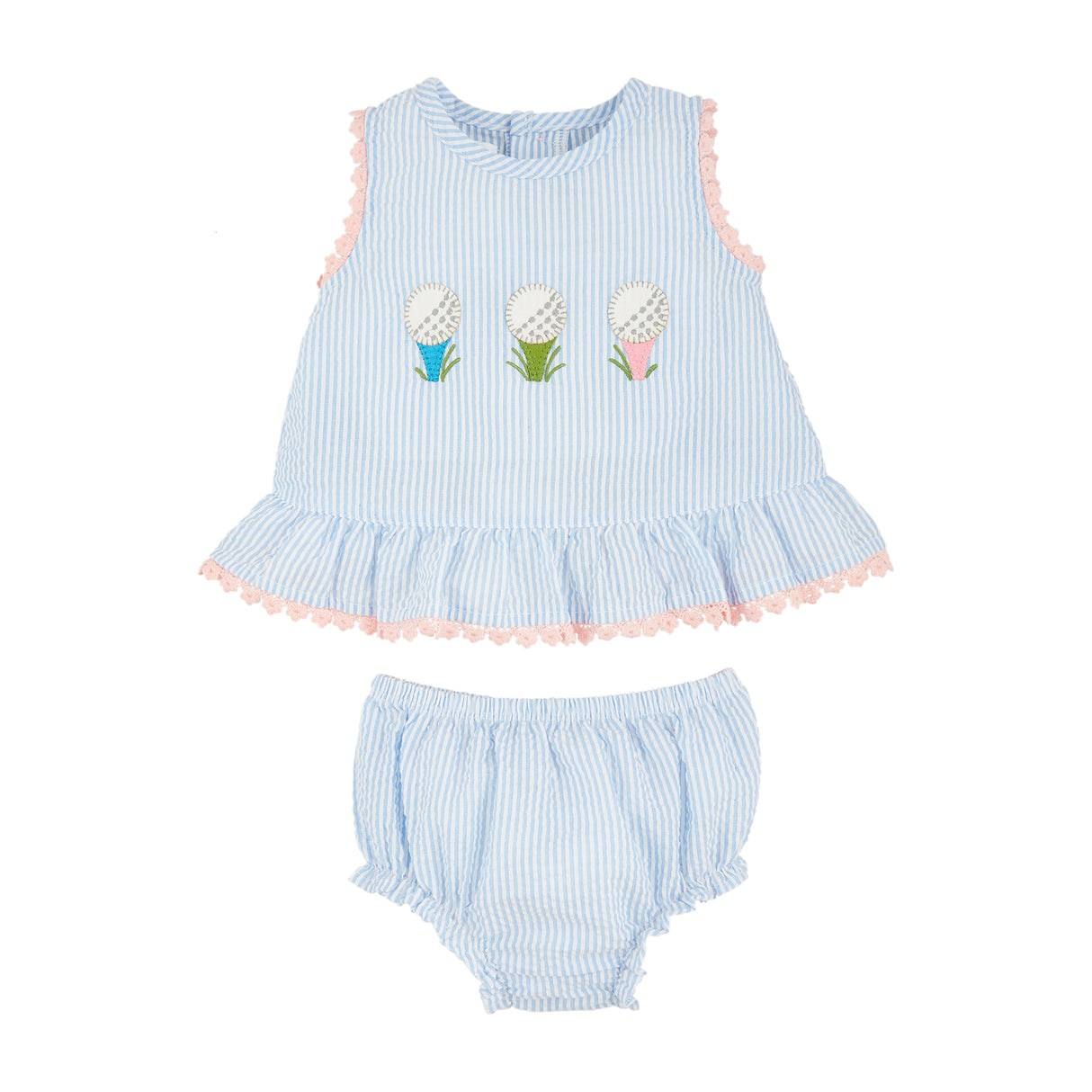 Blue Golf Pinafore Set