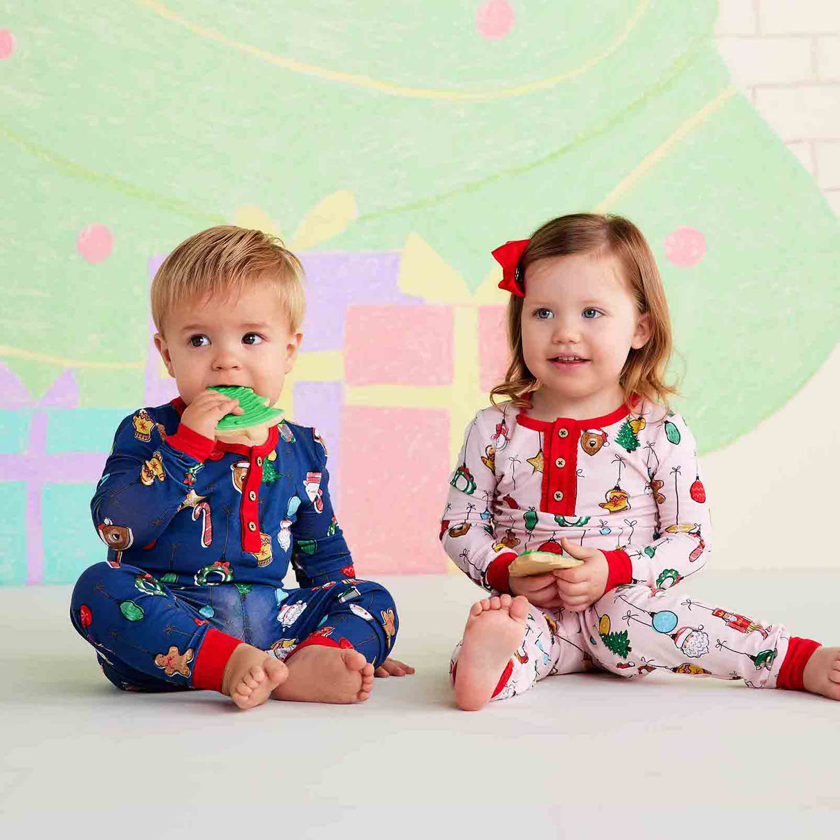 Navy Ornament Pajama Set