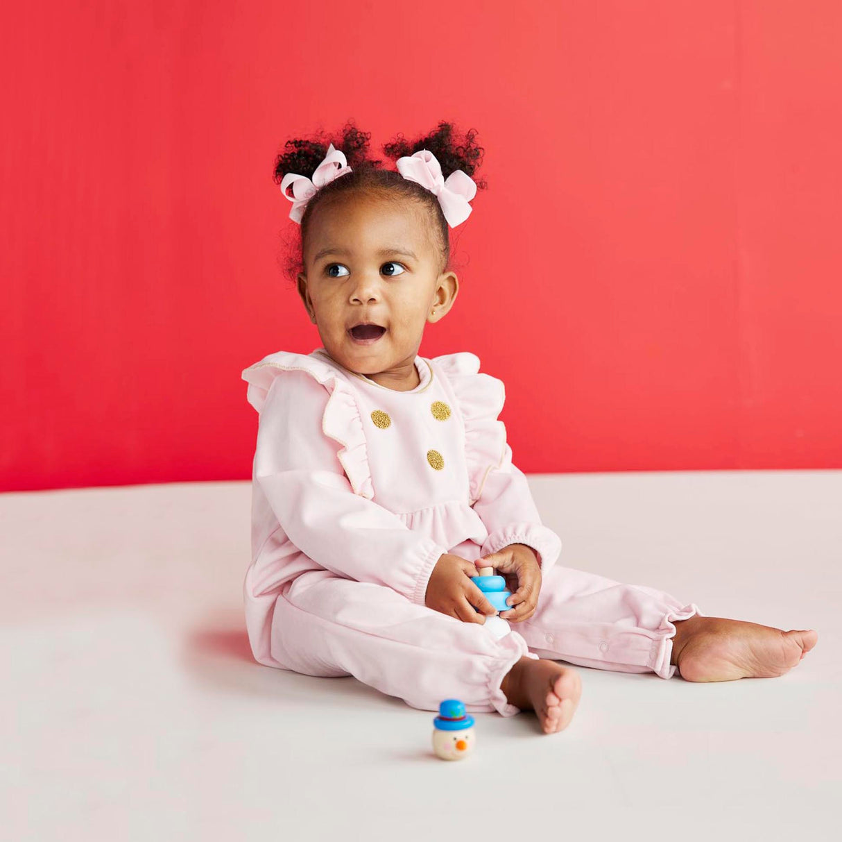 Gold Dot Pink One-Piece