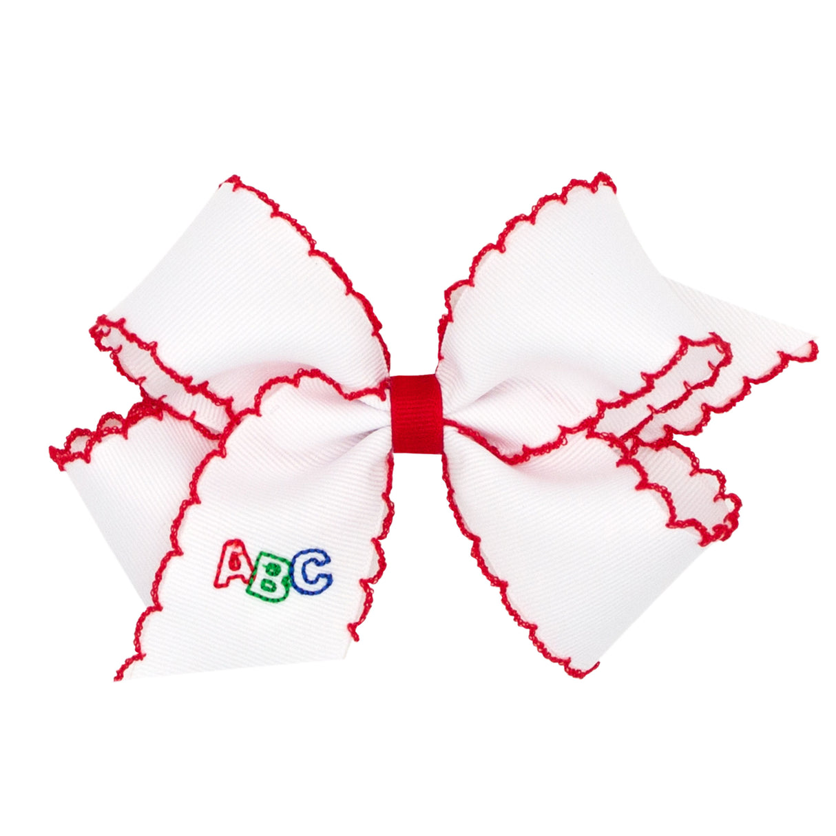 ABC Embroidered Moonstitch Bow