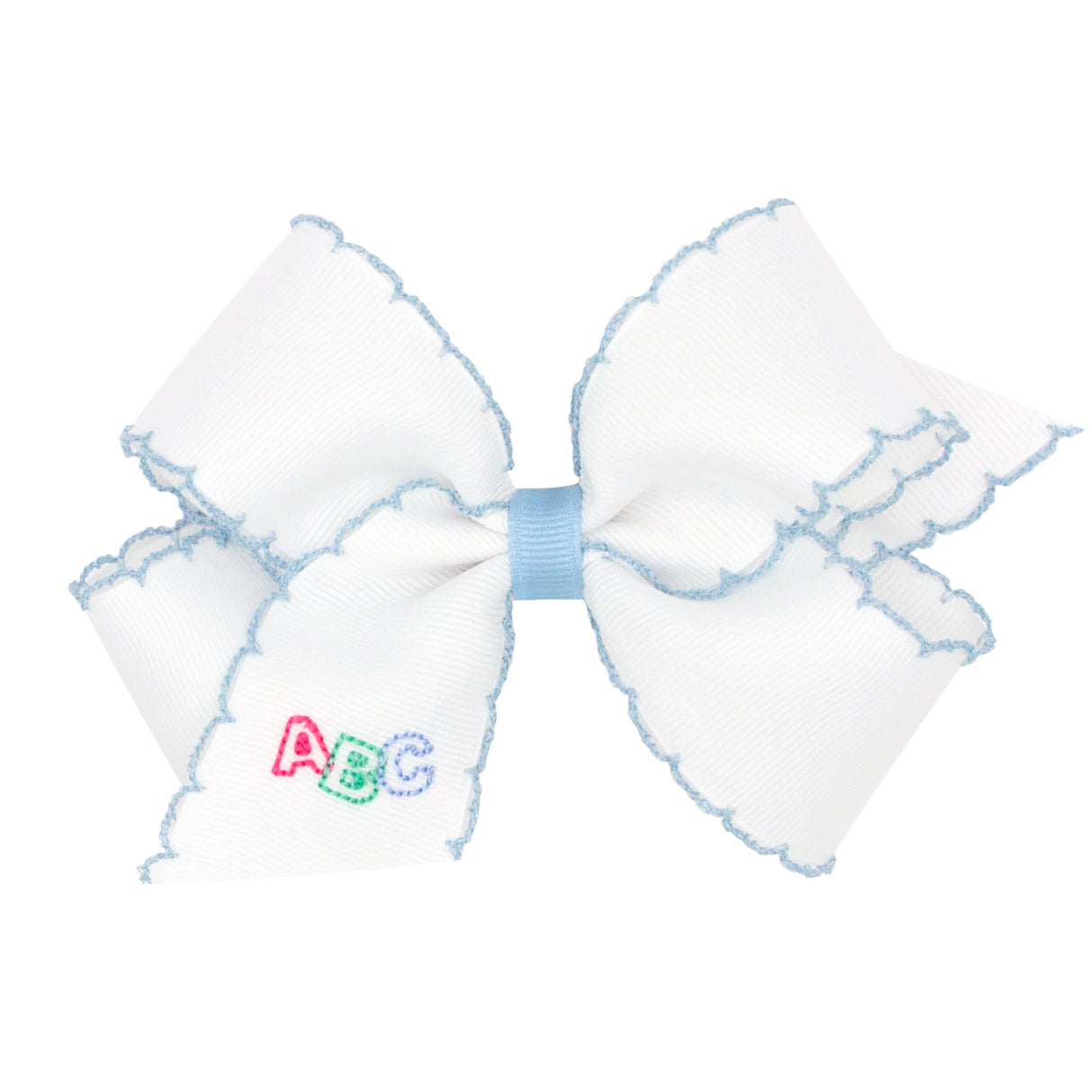 ABC Embroidered Moonstitch Bow
