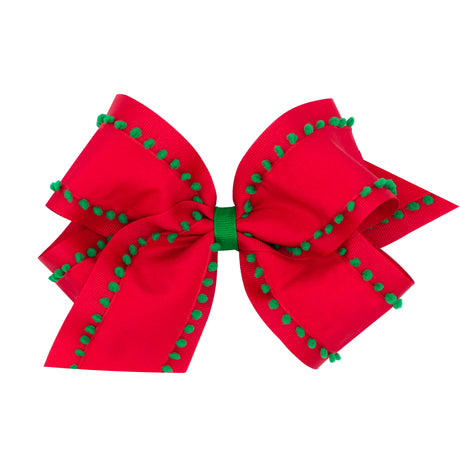 Pom Pom & Grosgrain Bow