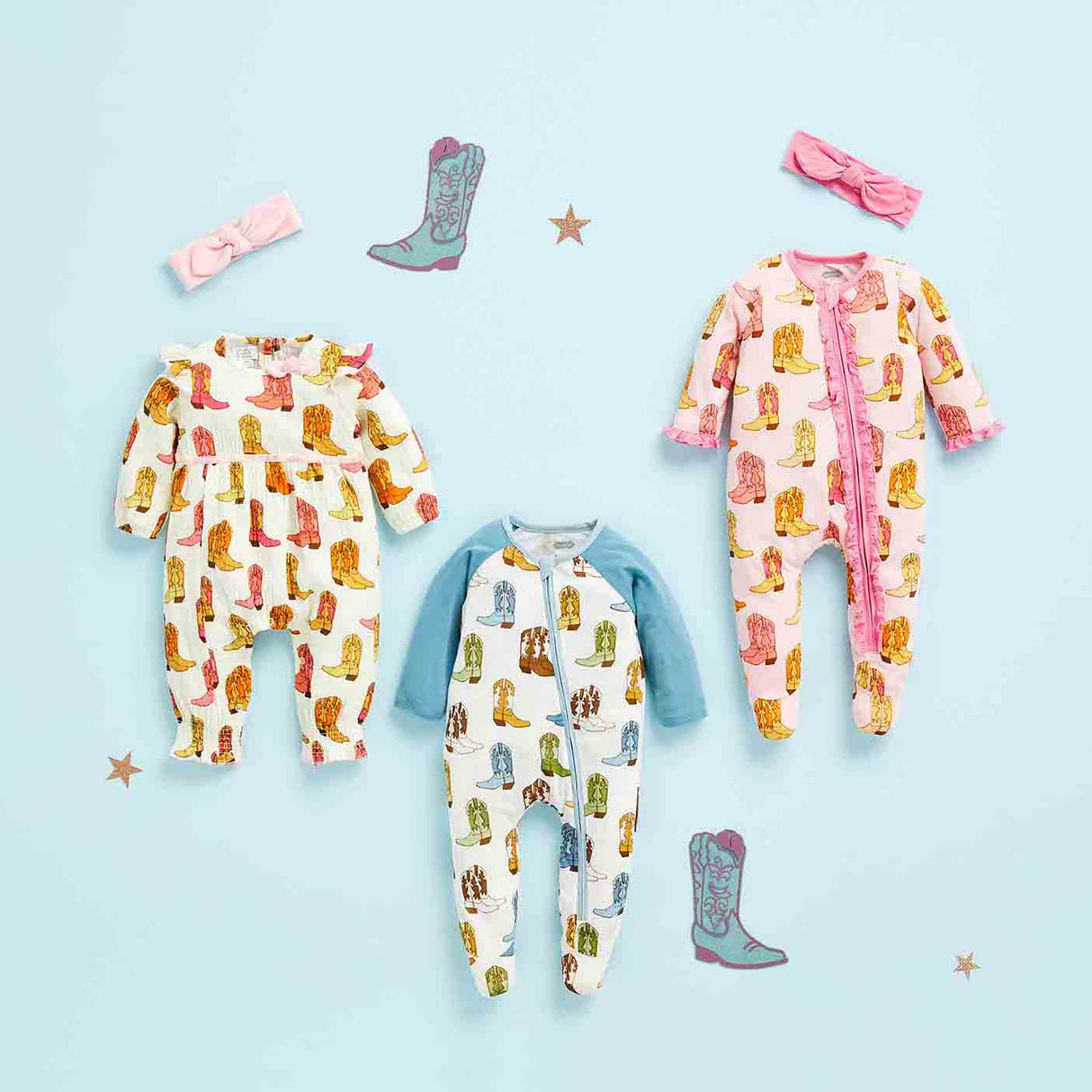 Cowgirl Boot Sleeper & Headband Set