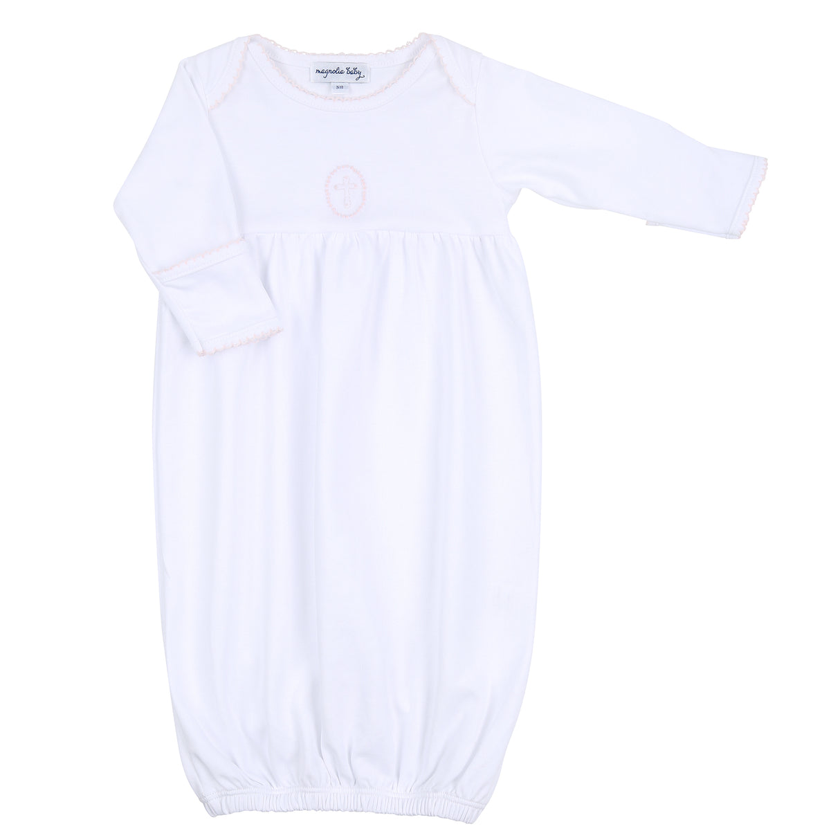 Blessed Cross Embroidered Long Sleeve Gown