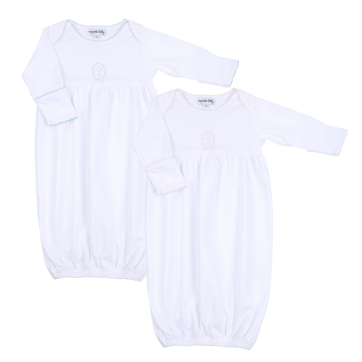 Blessed Cross Embroidered Long Sleeve Gown