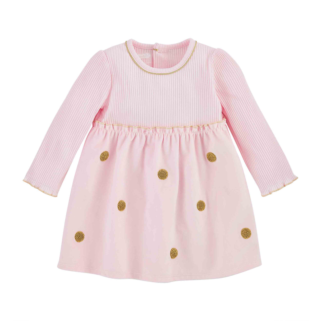 Gold Dot Pink Velour Dress