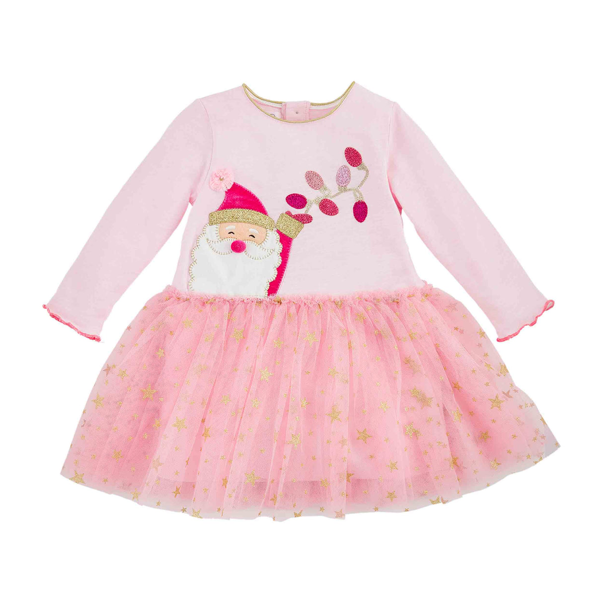 Santa Glitter Pink Toddler Dress