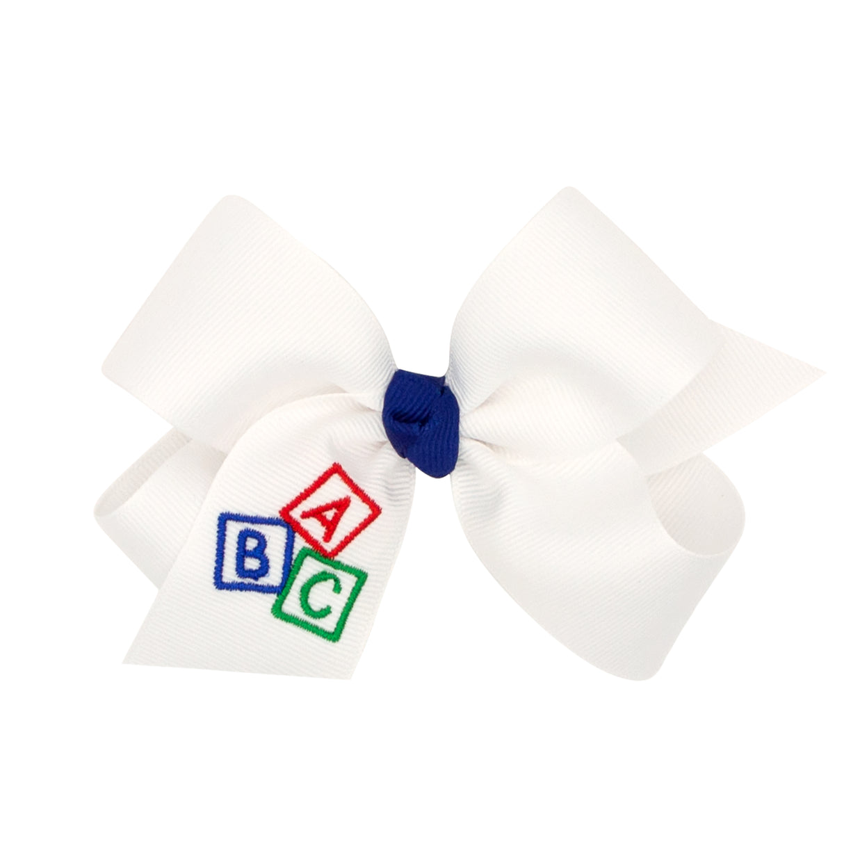 Back to School White Grosgrain Knot Bow