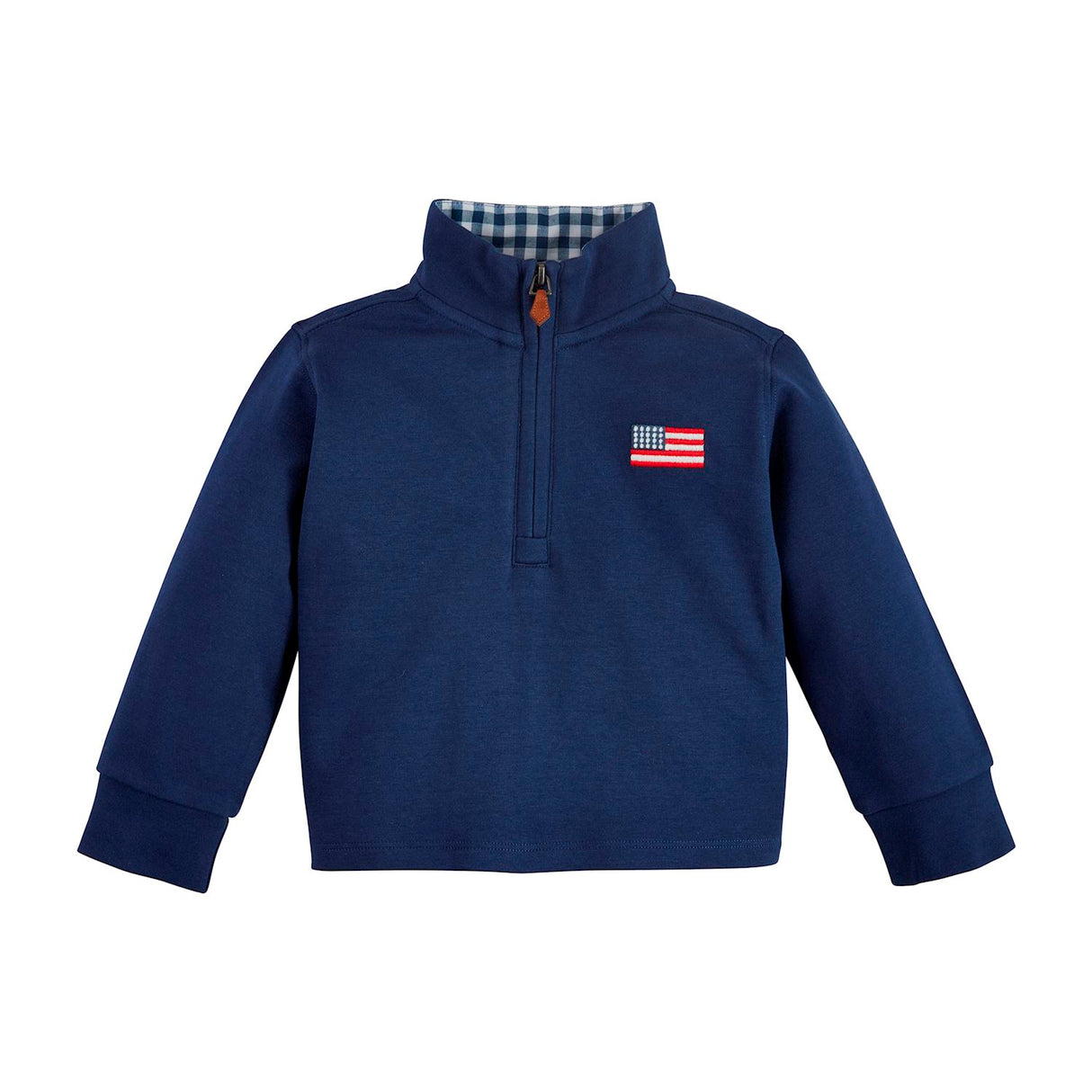 Flag Embroidered Quarter Zip Pullover