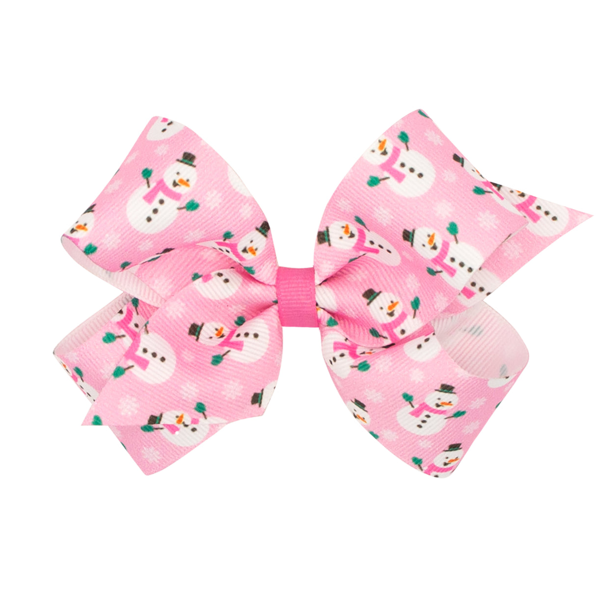 Snowman Pink Grosgrain Bow