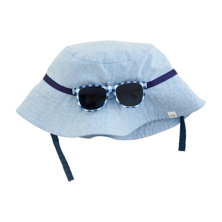 Blue Baby Sun Hat & Sunglasses Sets