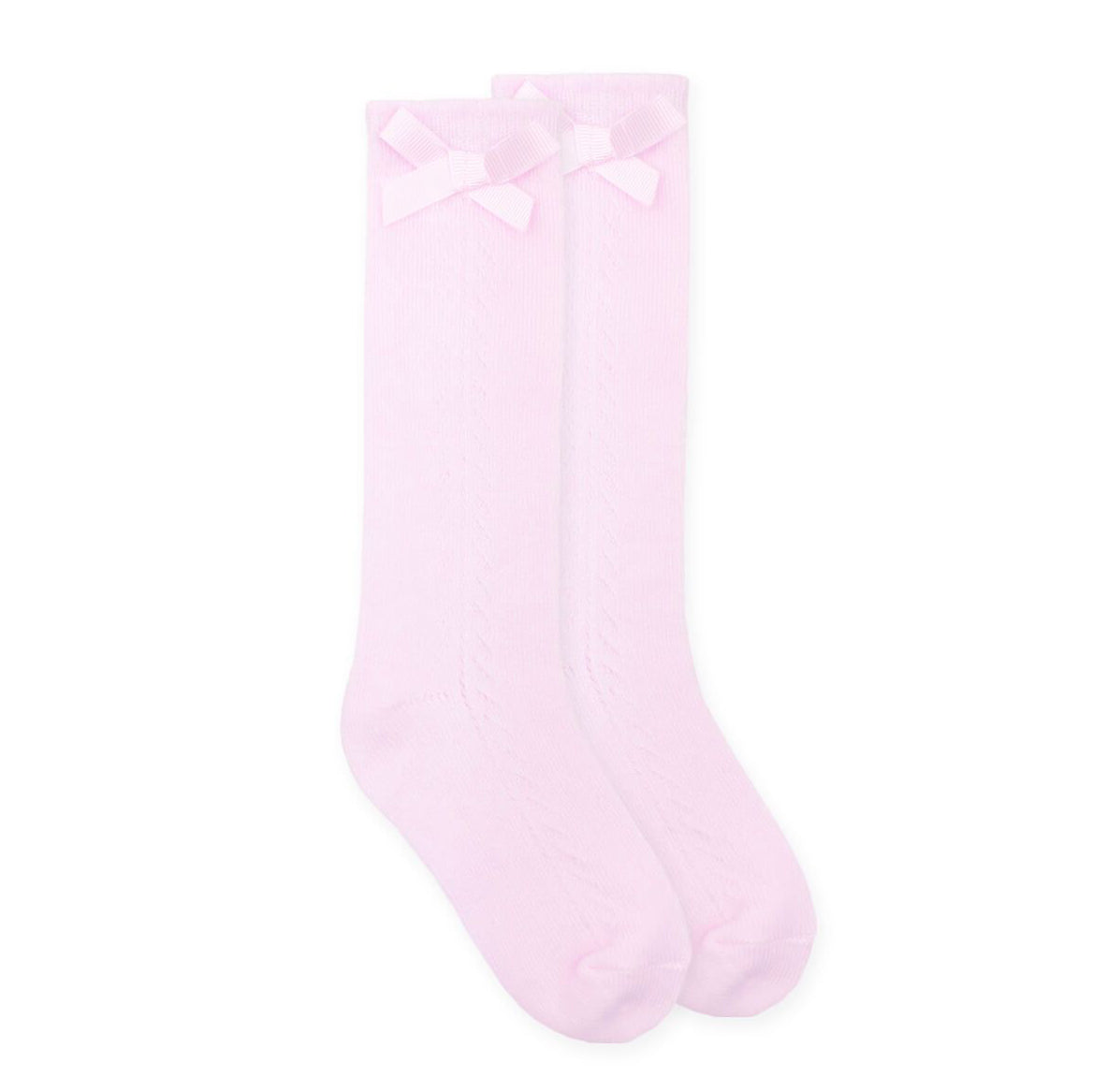 Pointelle Bow Knee High Socks