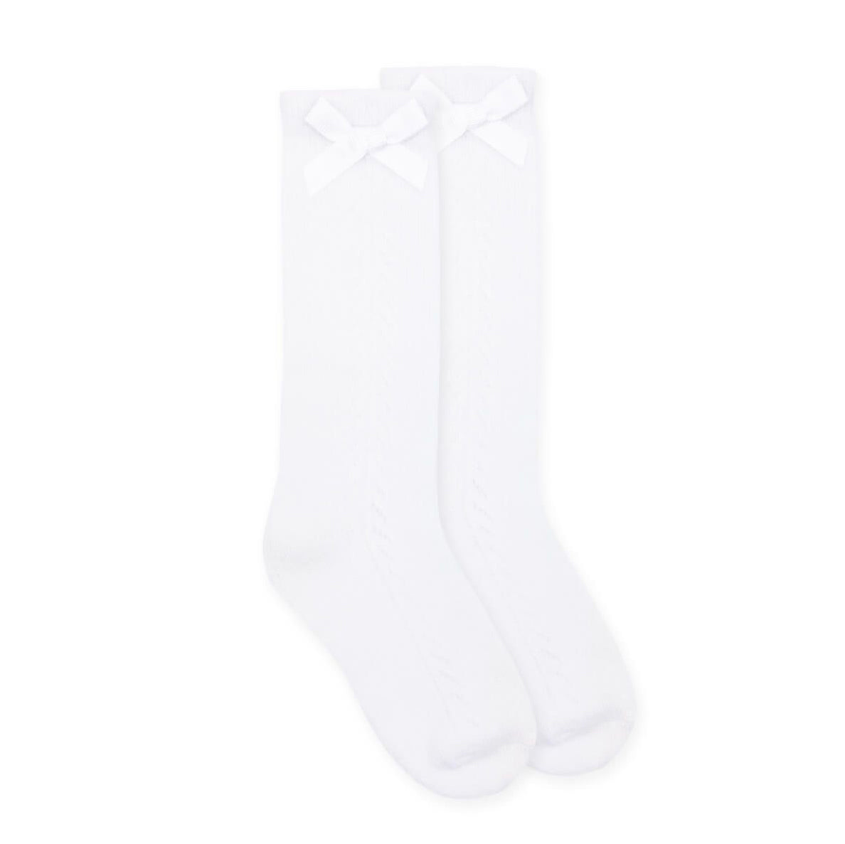 Pointelle Bow Knee High Socks