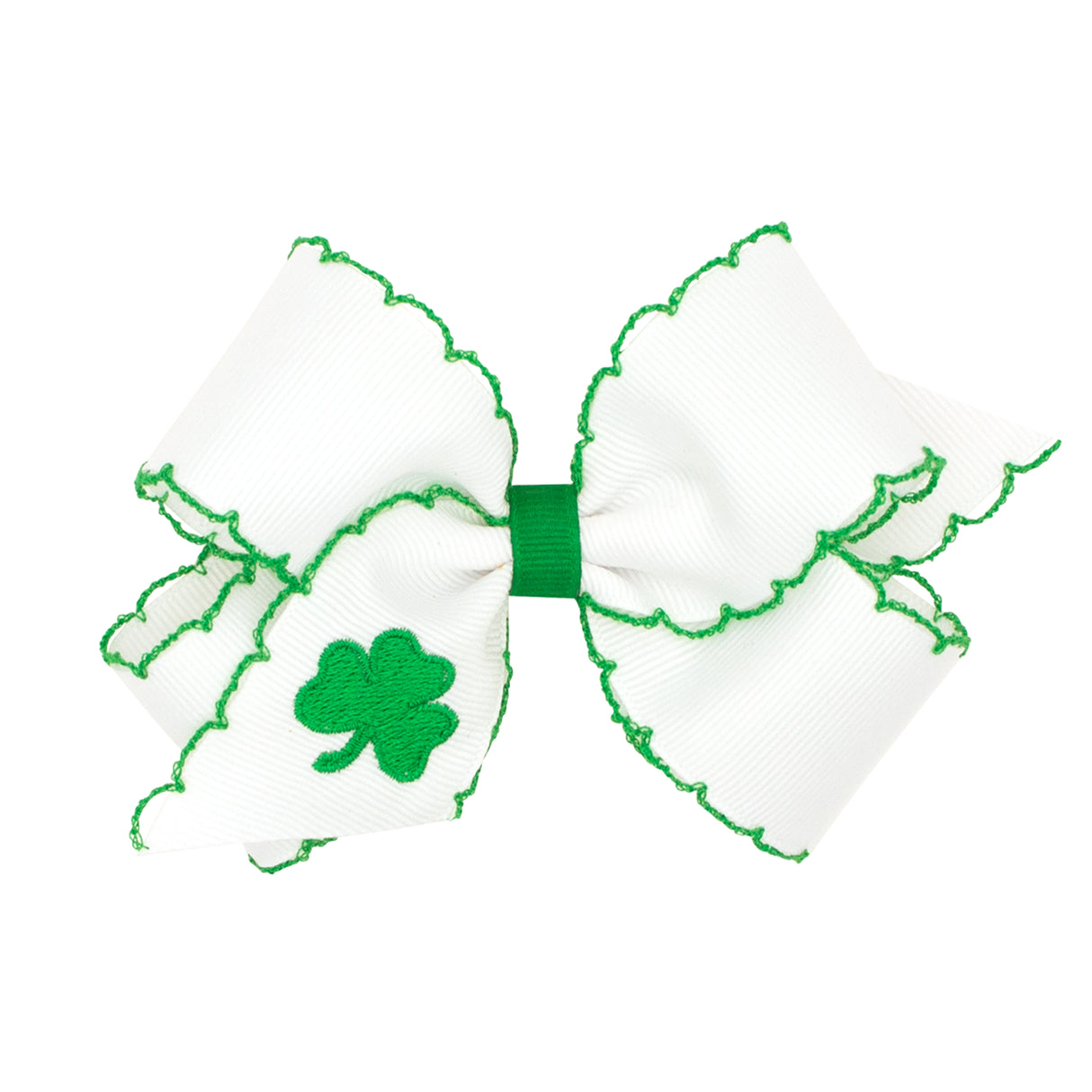 Shamrock Embroidered Moonstitch Bow