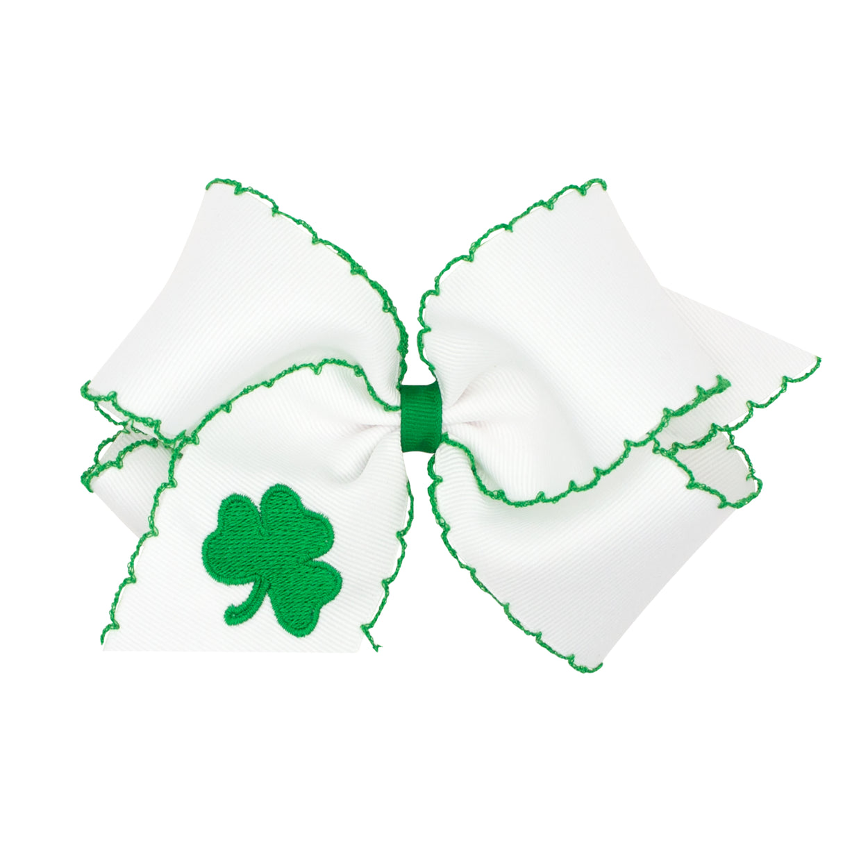 Shamrock Embroidered Moonstitch Bow
