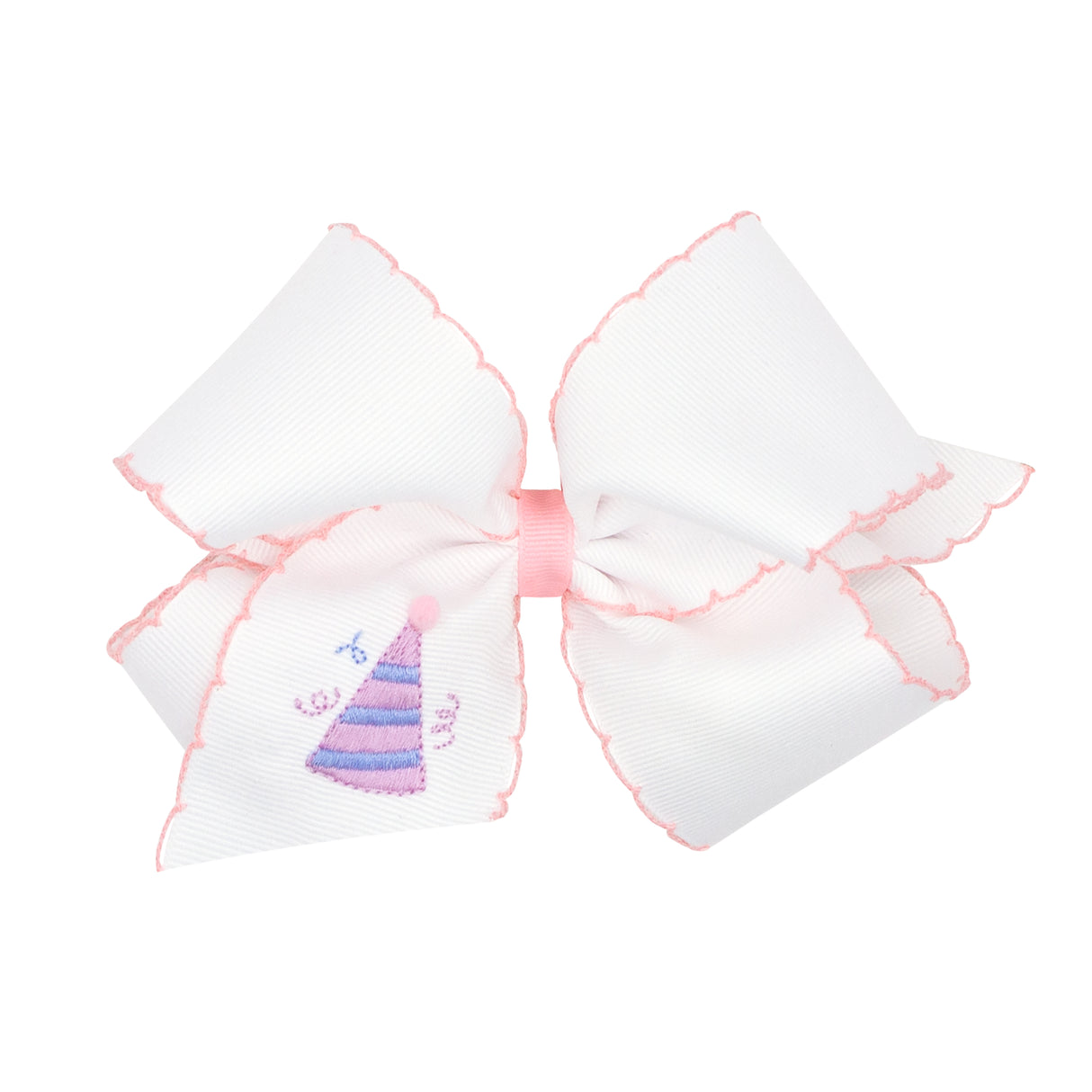 Birthday Hat Embroidered Moonstitch Bow