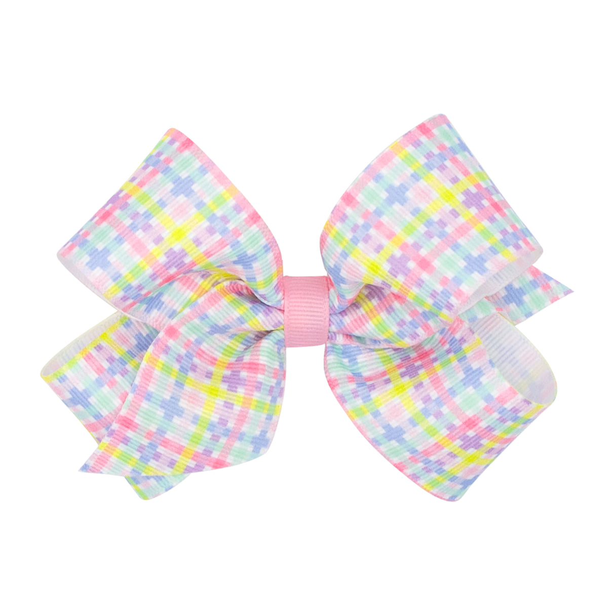 Pastel Plaid Print Grosgrain Bow