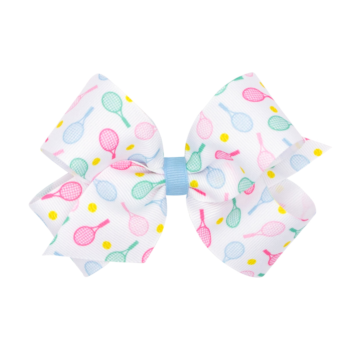 Tennis Racquet Print Grosgrain Bow