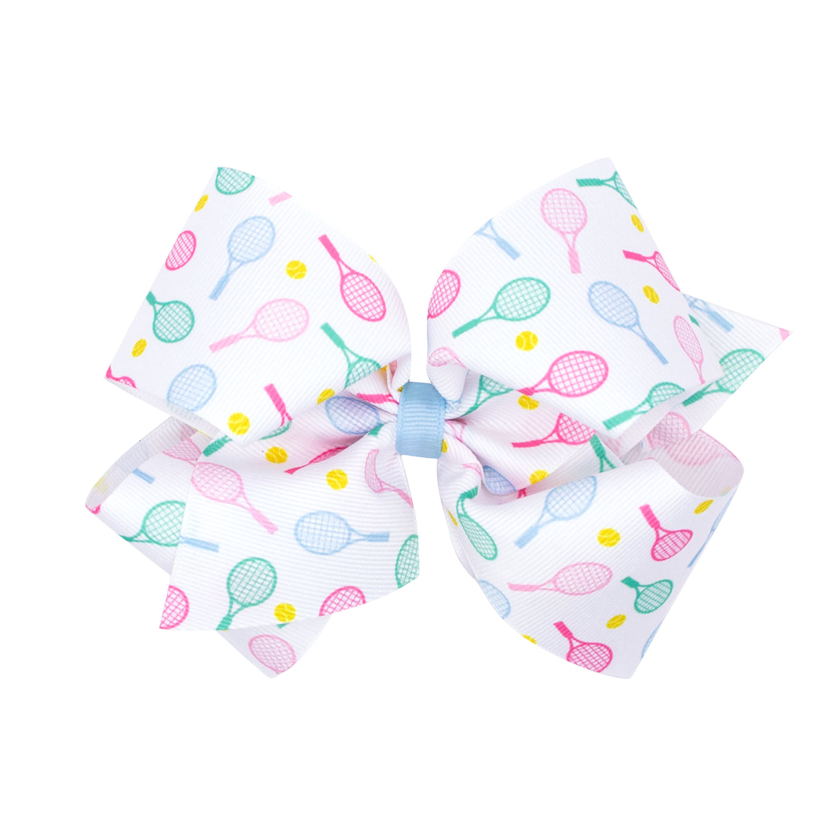Tennis Racquet Print Grosgrain Bow
