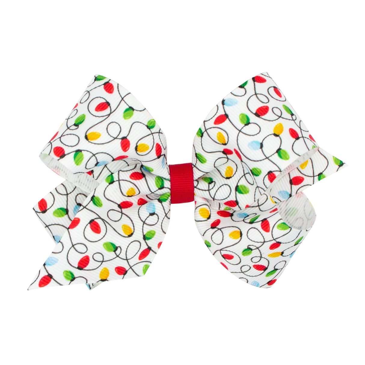 Christmas Lights Print Grosgrain Bow