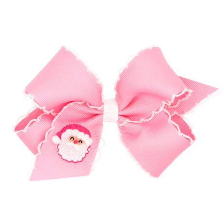 Santa Embroidered Moonstitch Bow