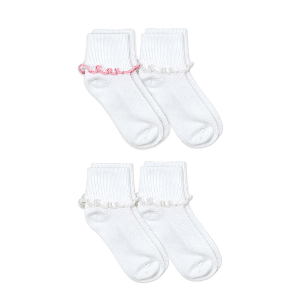 Ripple Edge Smooth Toe Turn Cuff Socks (2 pack)