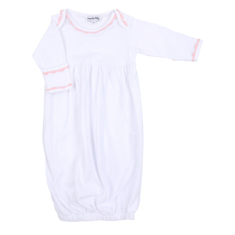 Baby Joy Gathered Gown with Crochet Trim