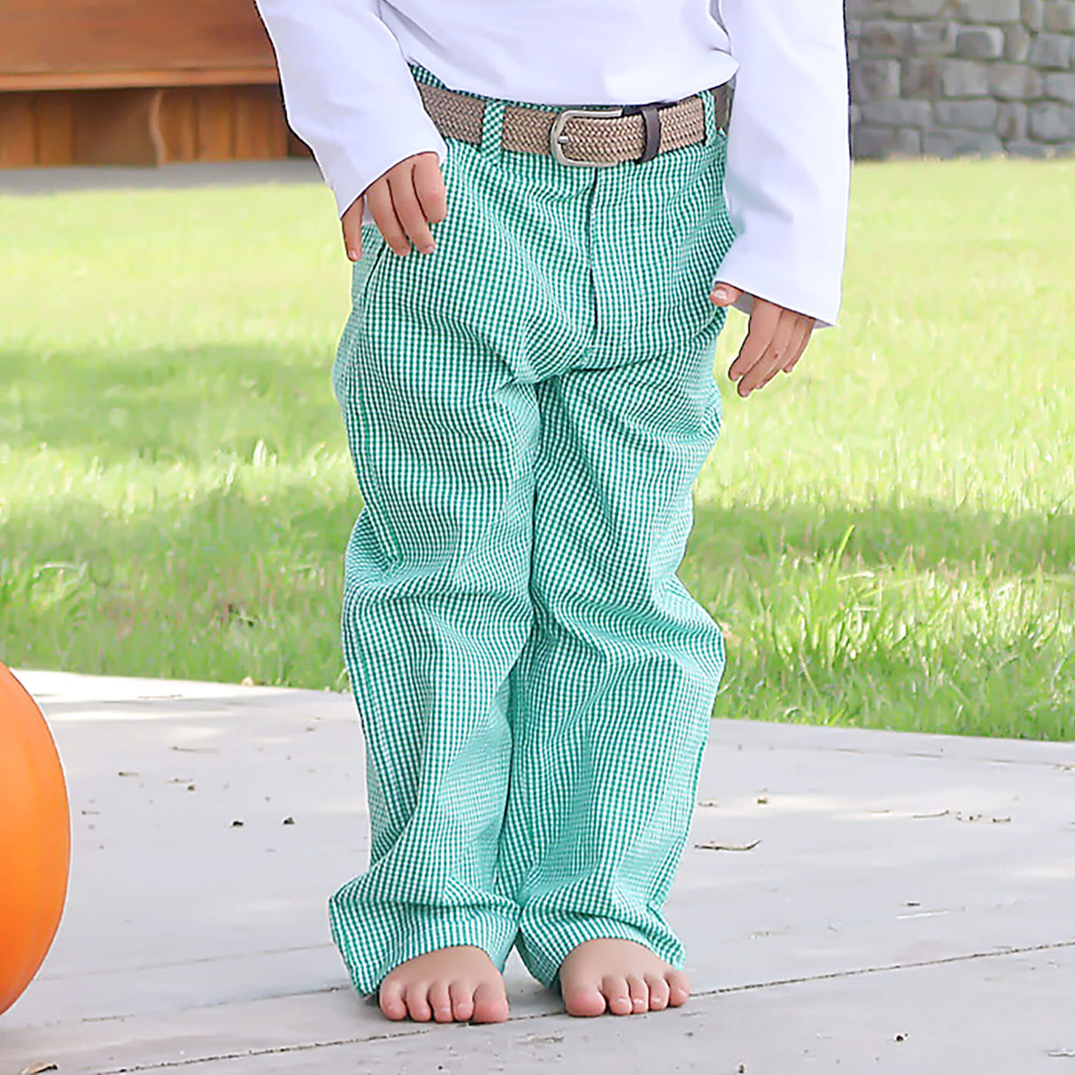 Green Gingham Standard Pants
