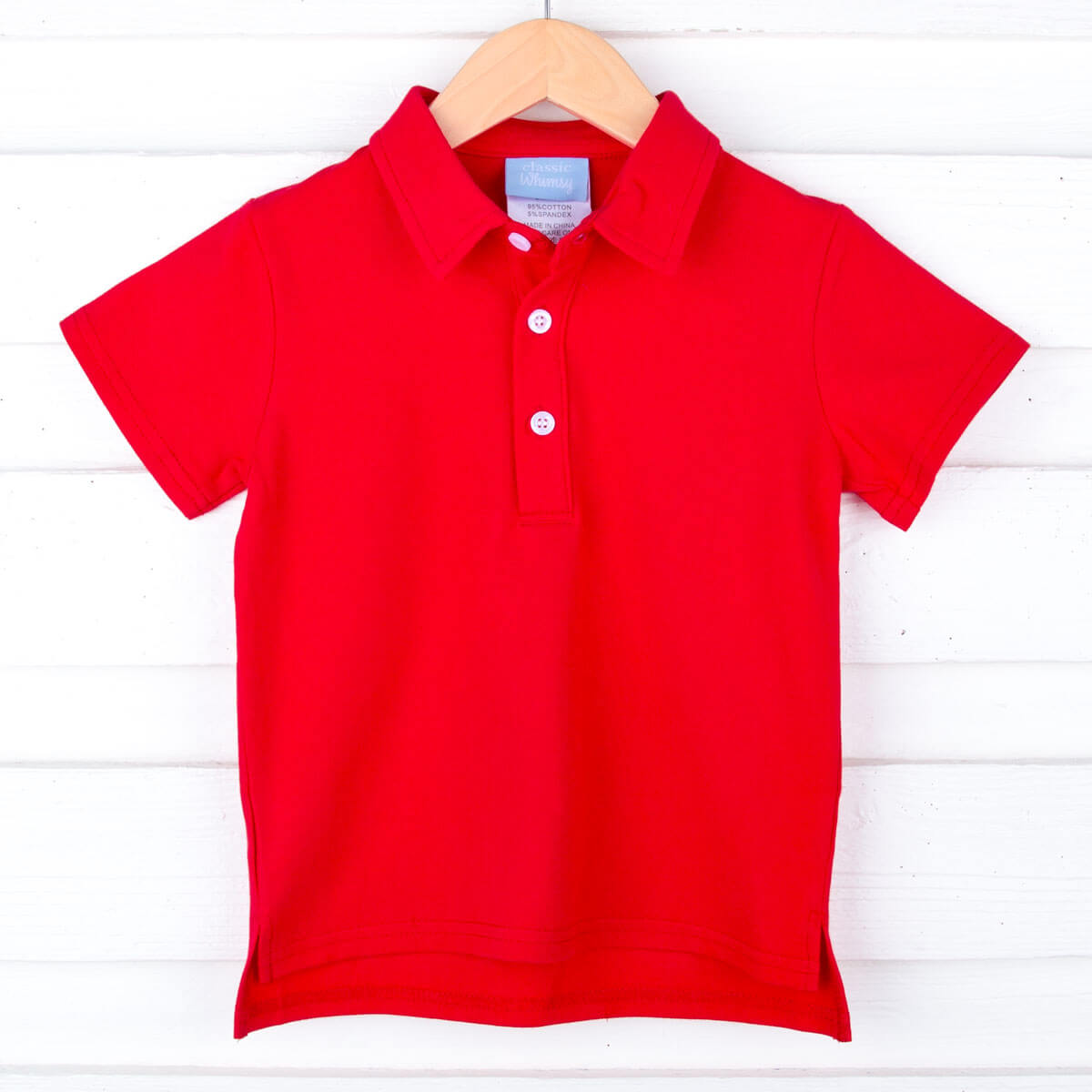 Solid Pique Polo Shirt Red