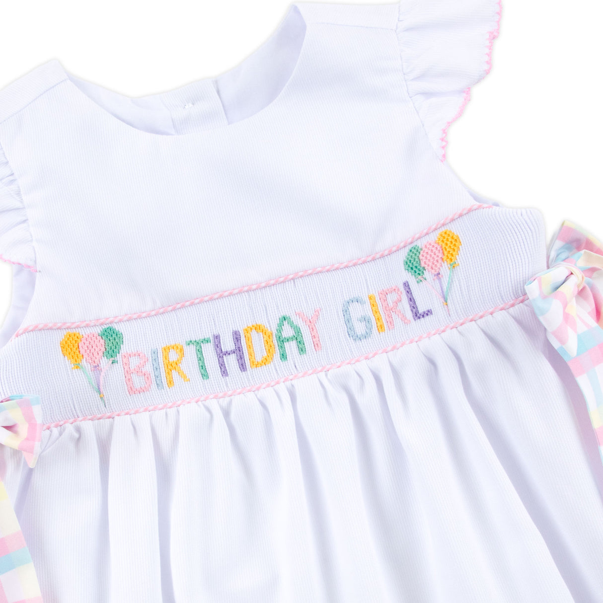 Birthday Girl Smocked White Beverly Dress