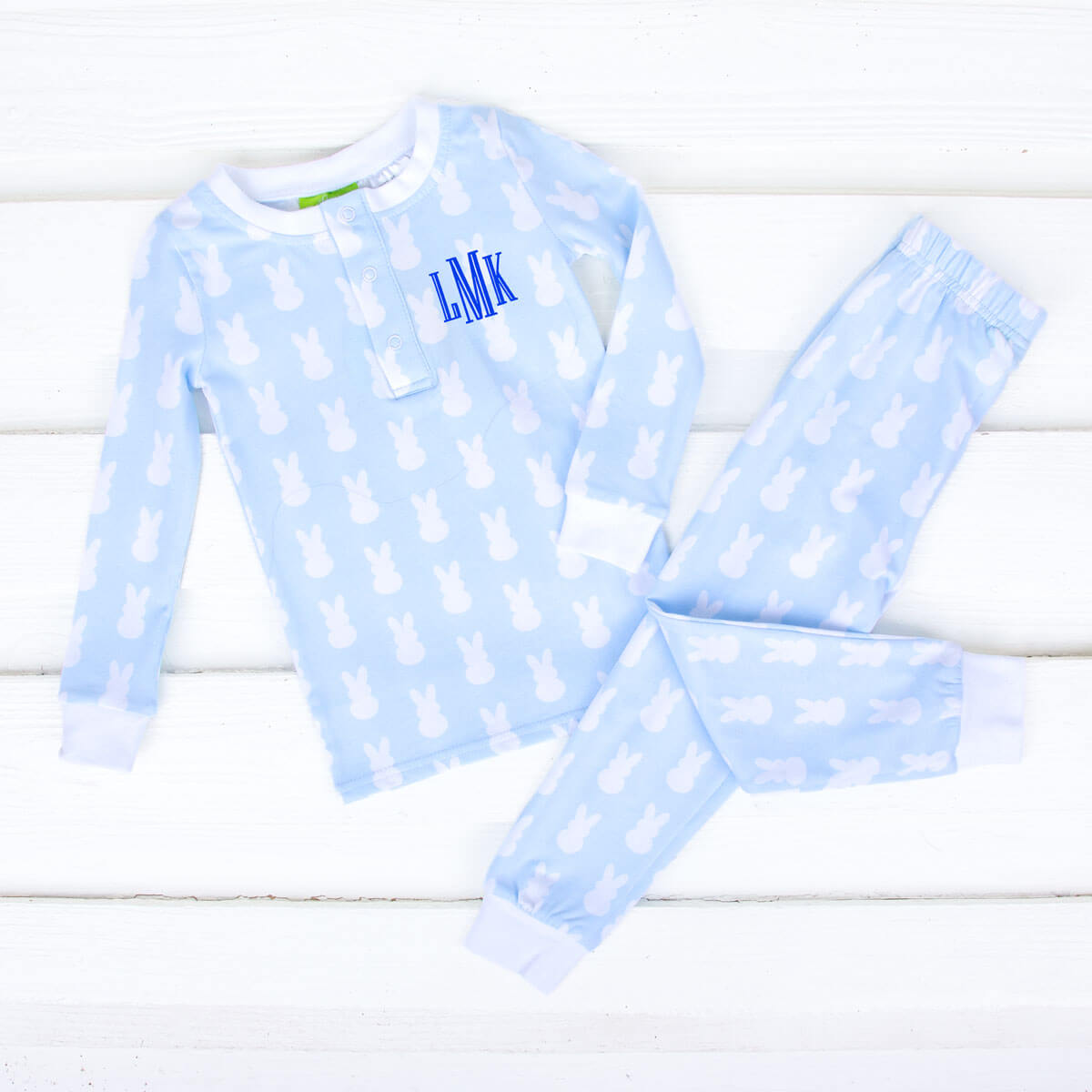 Bunny Peeps Light Blue Henley Pajamas