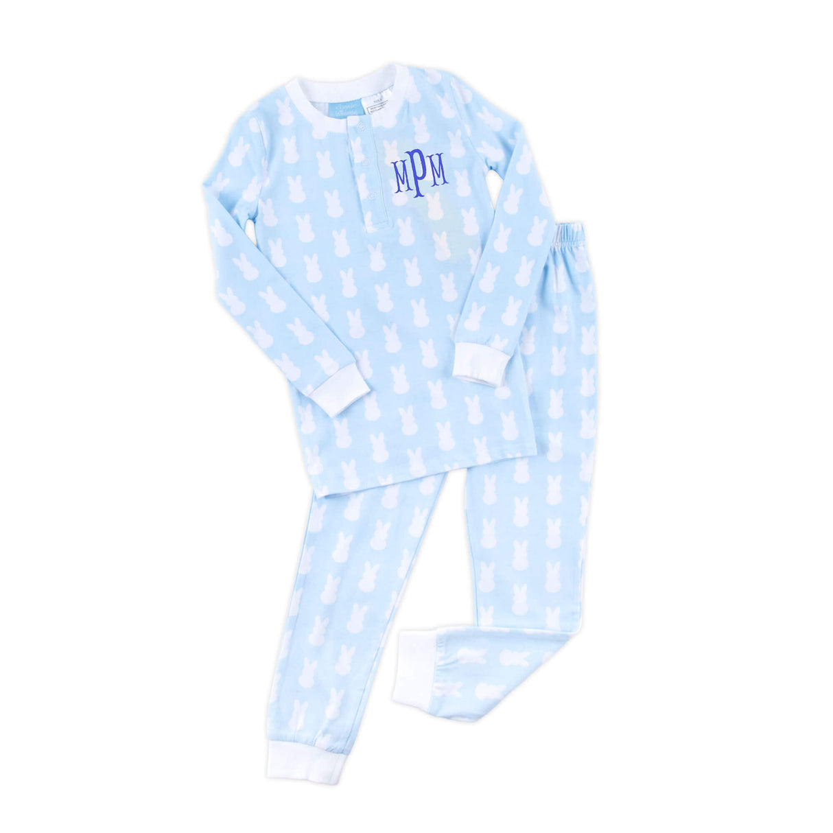 Bunny Peeps Light Blue Henley Pajamas