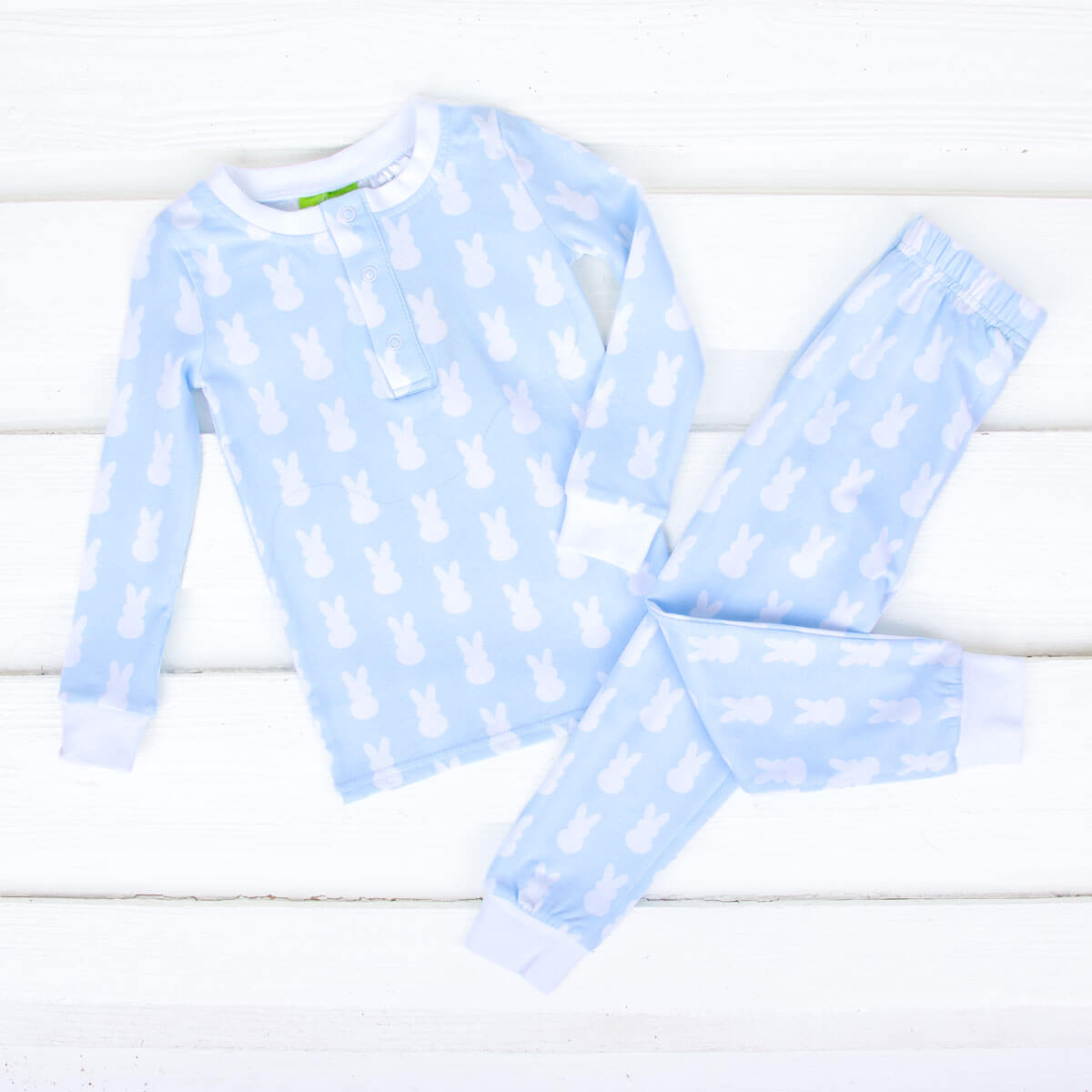 Bunny Peeps Light Blue Henley Pajamas
