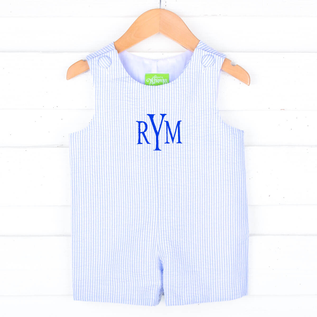 Blue Stripe Seersucker Overall Jon Jon