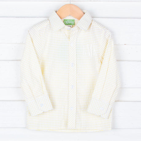 Yellow Windowpane Button Down Shirt