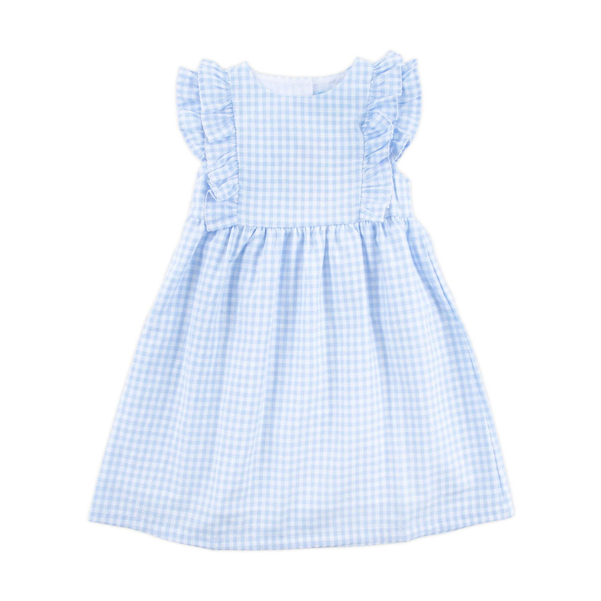 Pastel Blue Gingham Ruffle Kate Dress