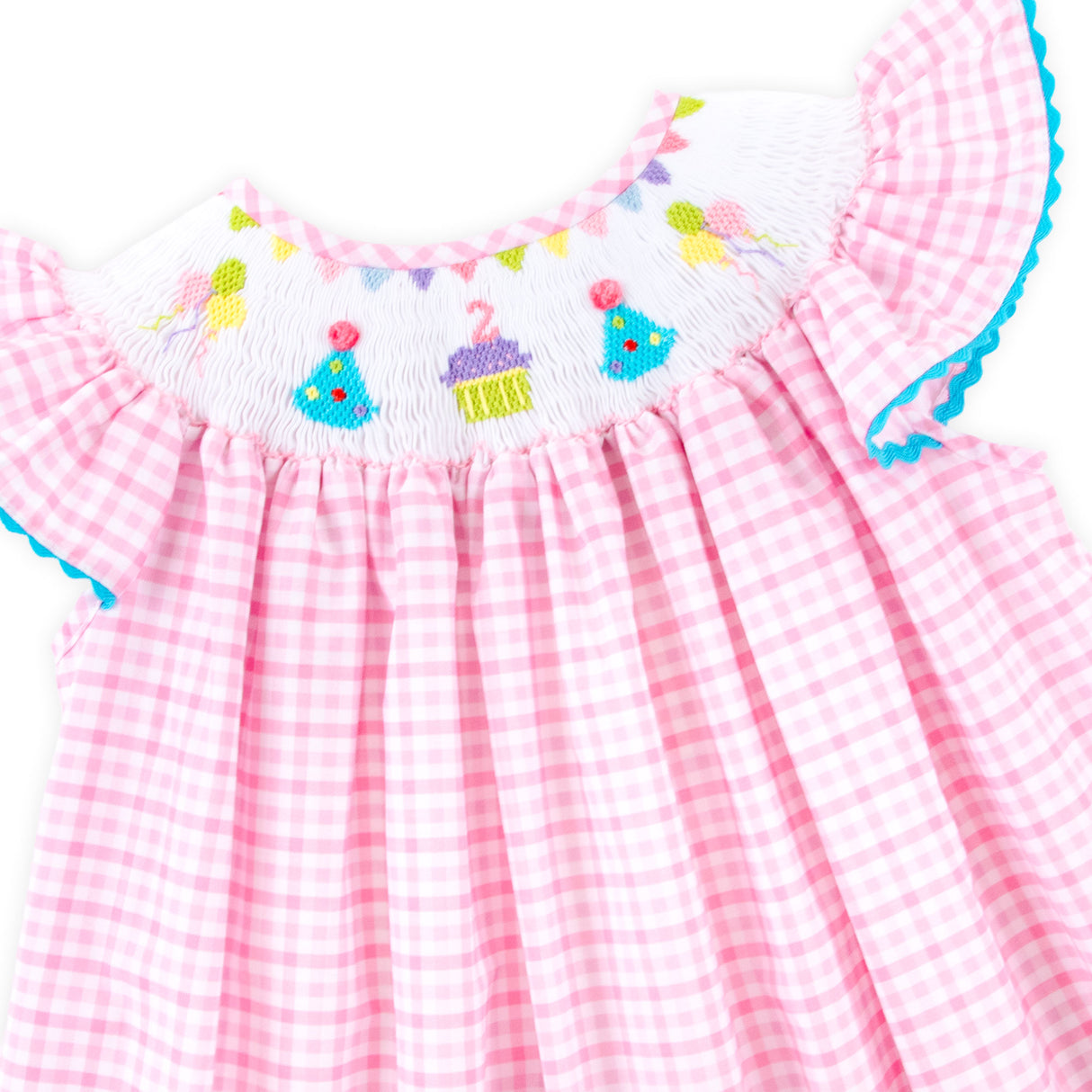 Second Birthday Smocked Pink Check Dress