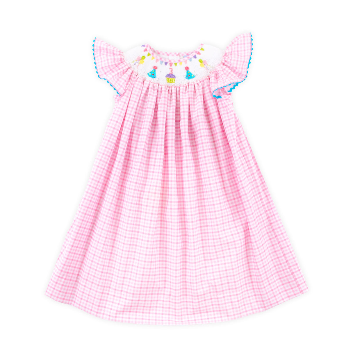 Third Birthday Smocked Pink Check Dress