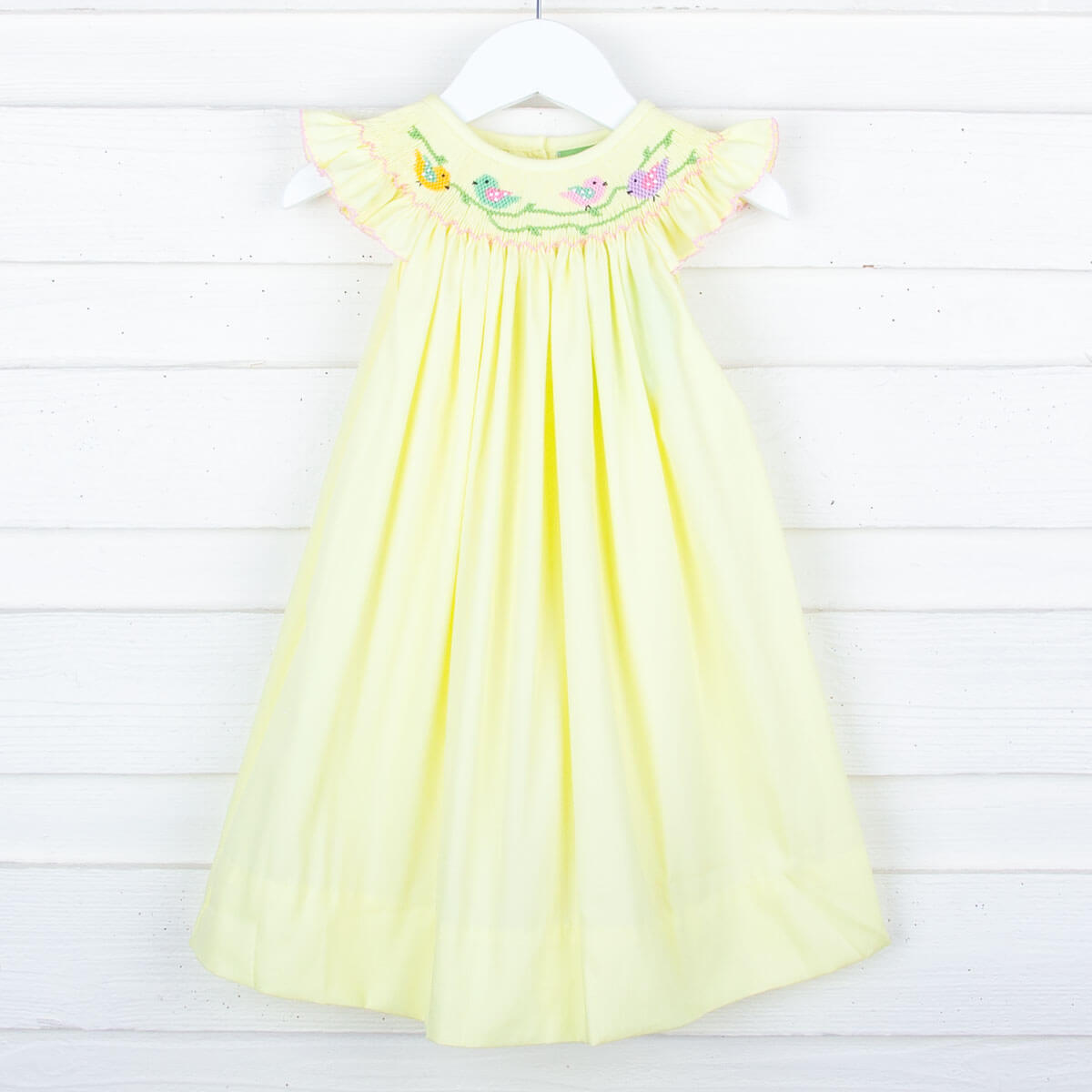 Sweet Birds Smocked Yellow Pique Dress