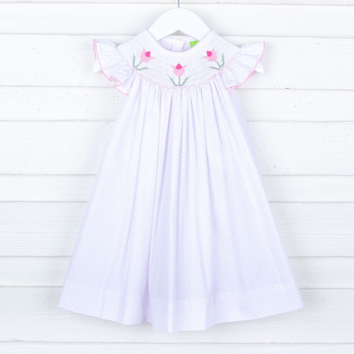 Tulip Smocked Pink Polka Dot Dress