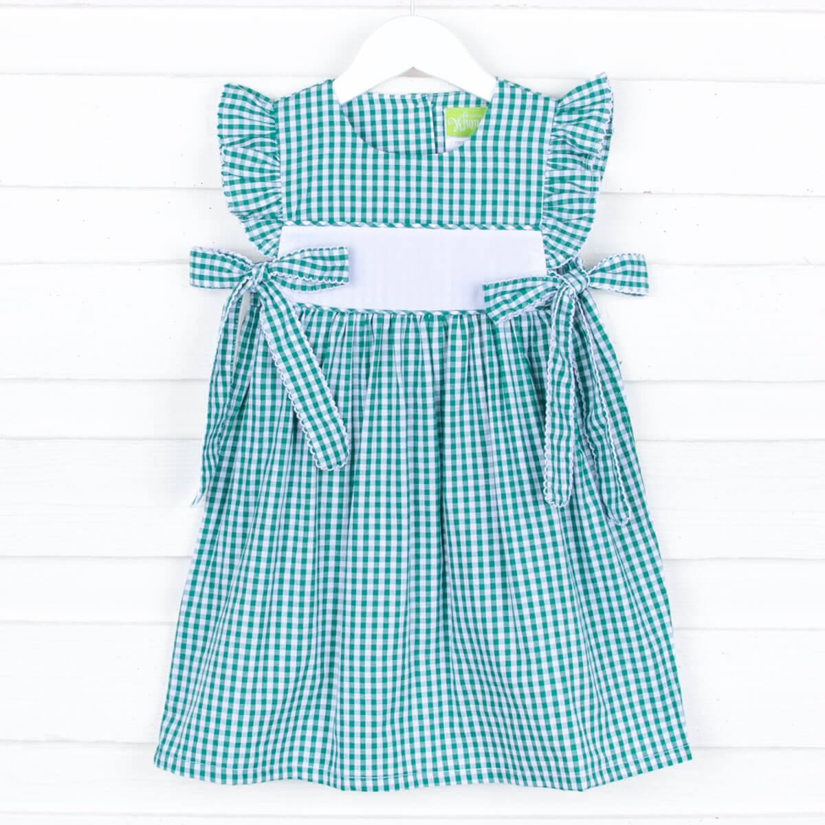 Hunter Green Gingham Avery Dress