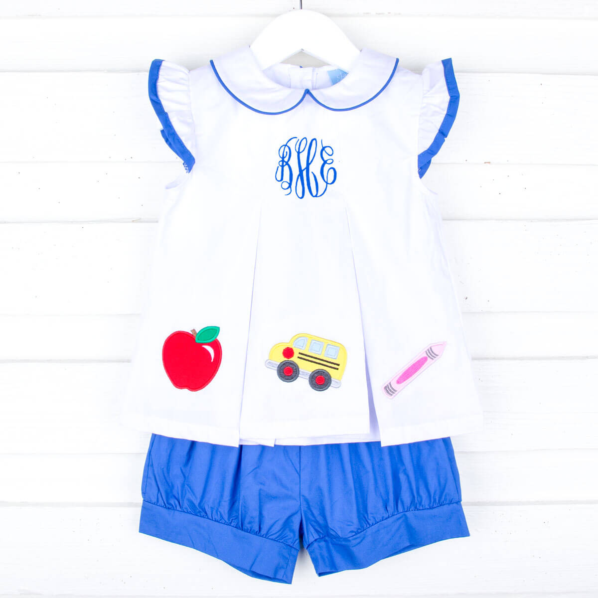 School Time White Claire Short Set