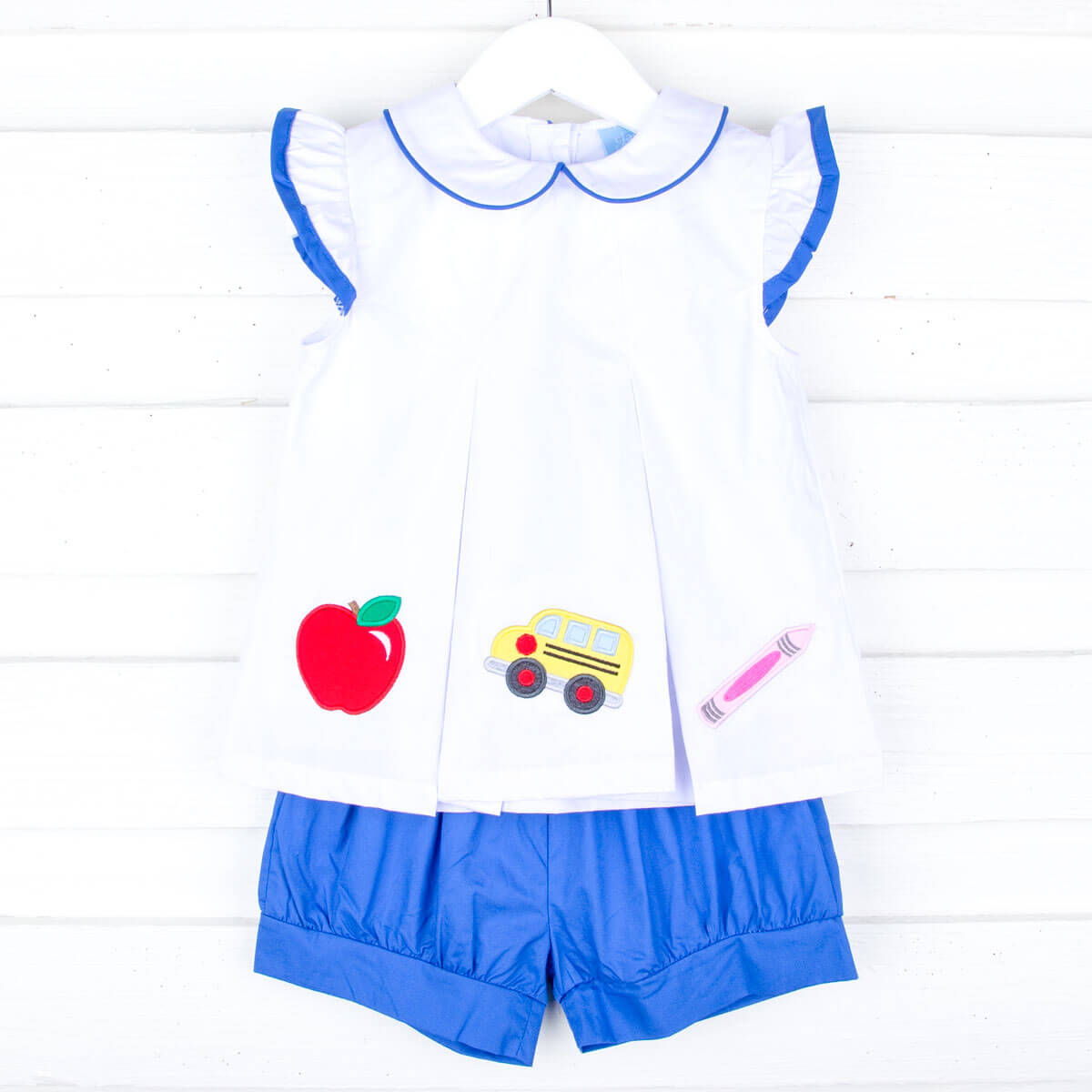 School Time White Claire Short Set