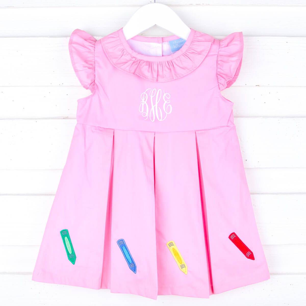 Colorful Crayons Pink Gingham Chloe Dress