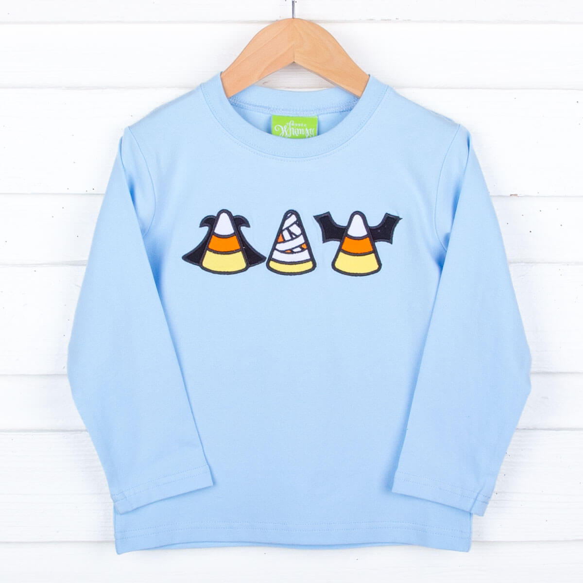 Spooky Candy Corn Light Blue Long Sleeve Shirt