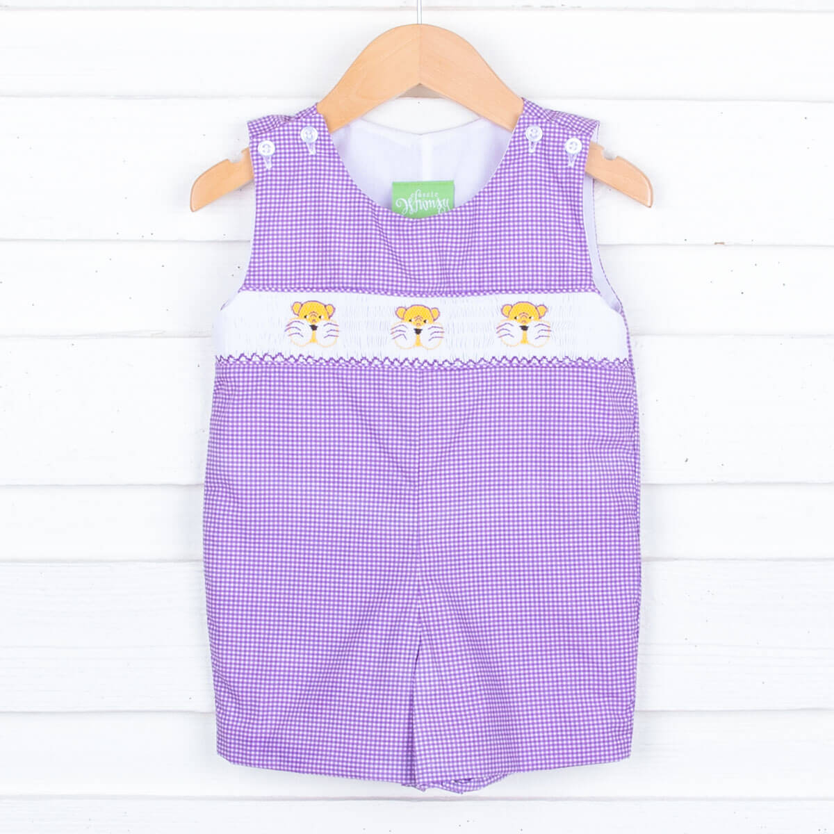 Purple & Gold Tigers Smocked Jon Jon