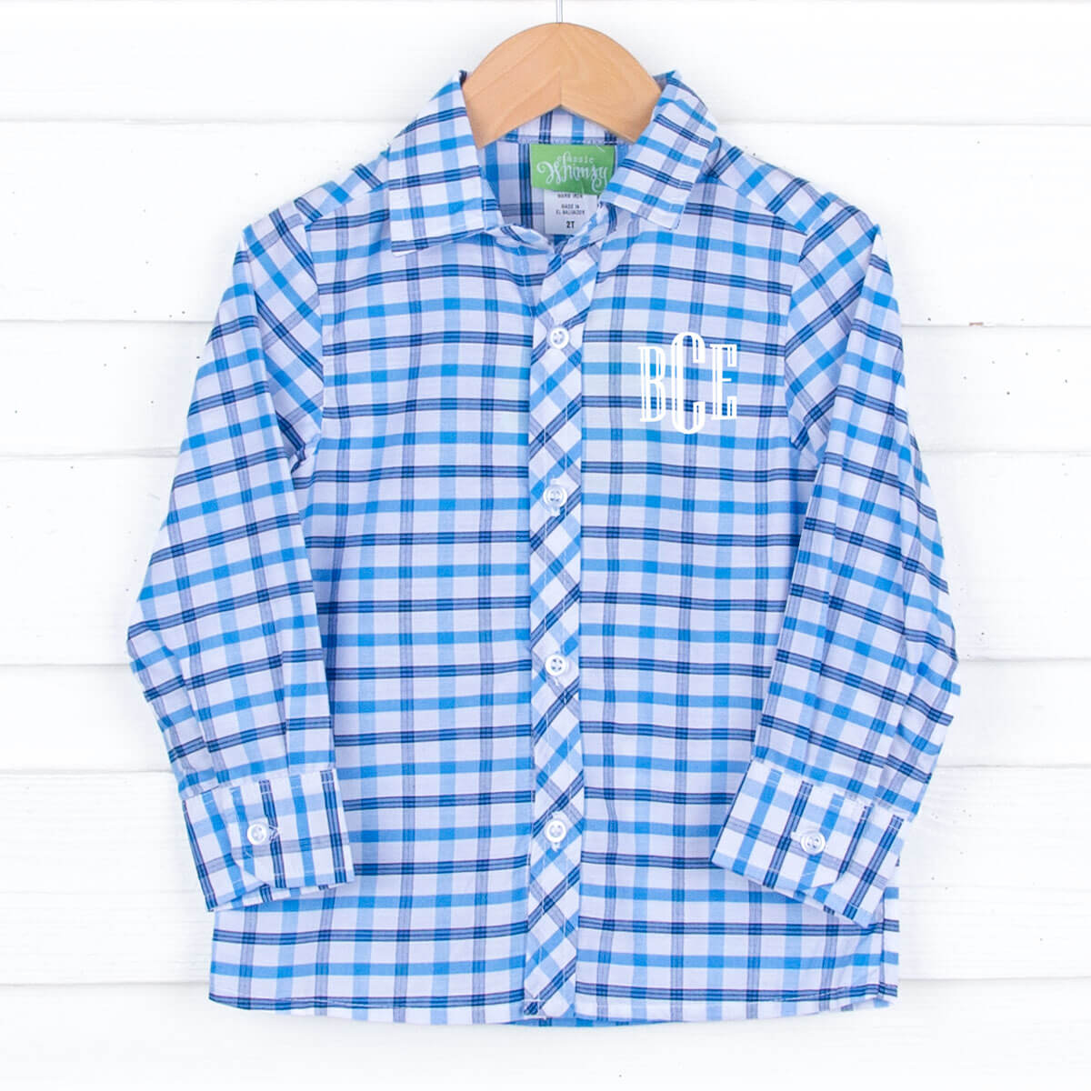 Blue Plaid Button Down Shirt