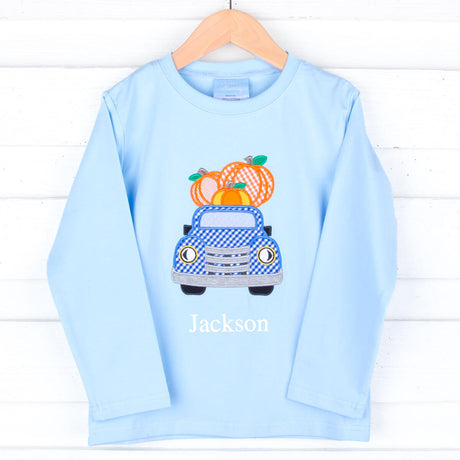 Pumpkin Truck Light Blue Long Sleeve Shirt