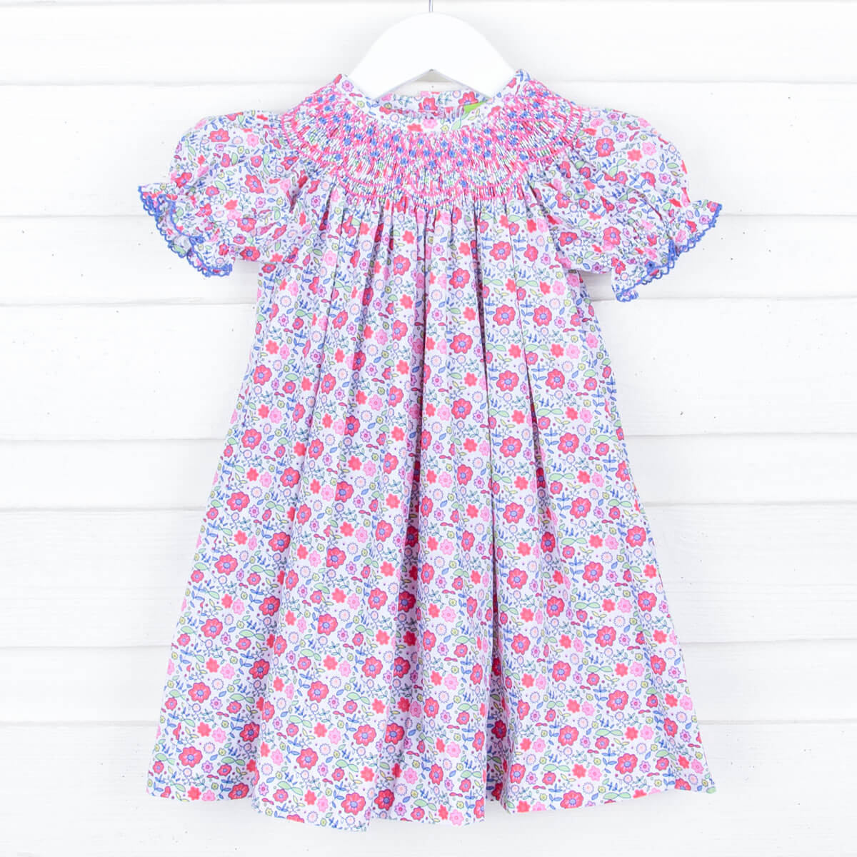 Fall Floral Smocked Bishop Dress