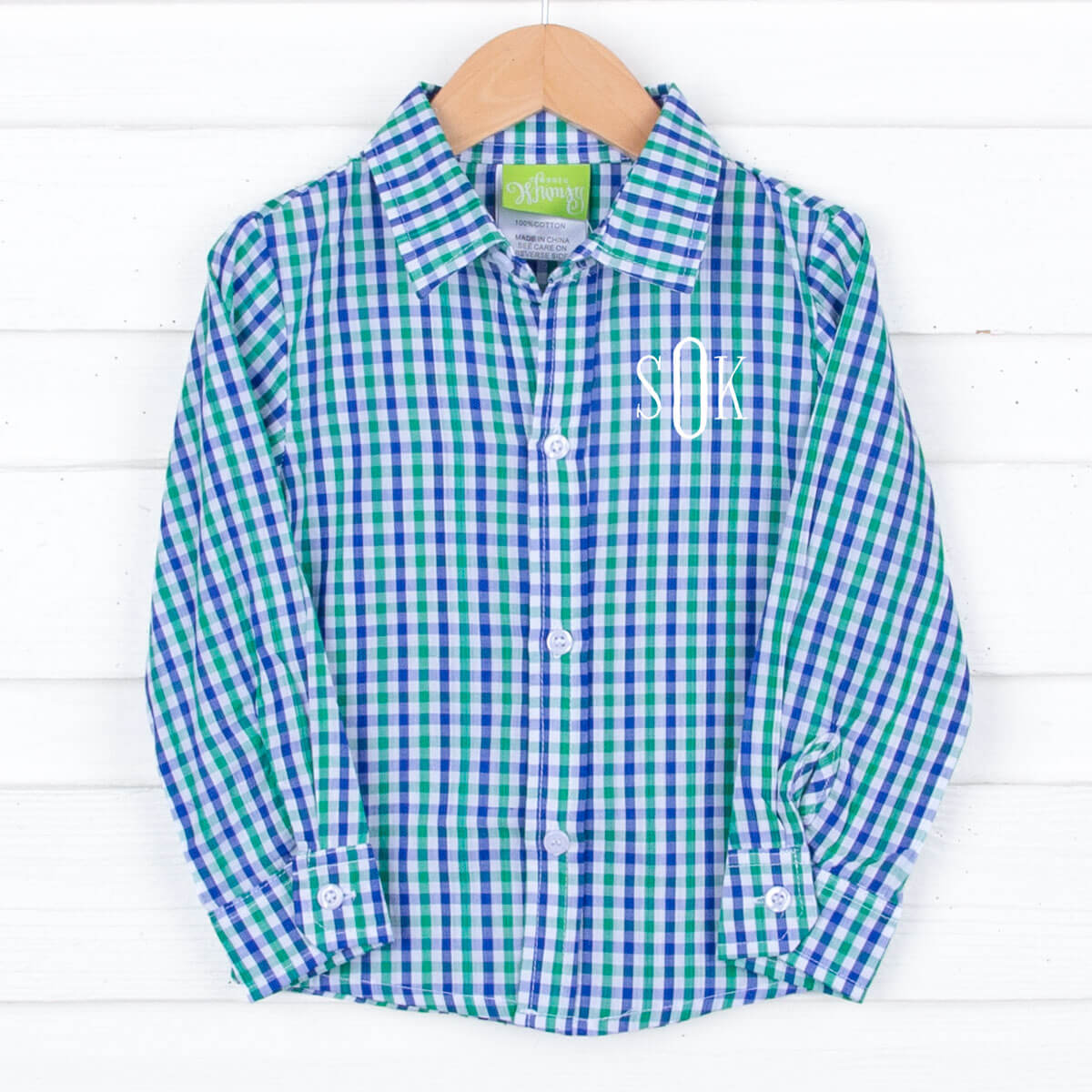 Hello Pumpkin Blue & Green Button Down Shirt